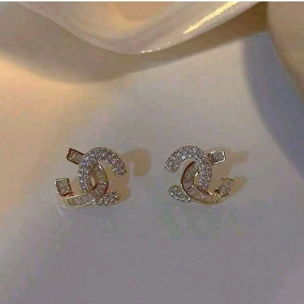 Elegant Gold and Silver Stud Earrings
